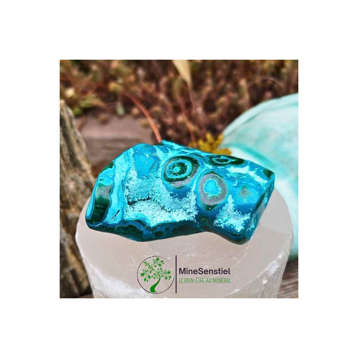 Galet Malacolla - Chrysocolle-malachite