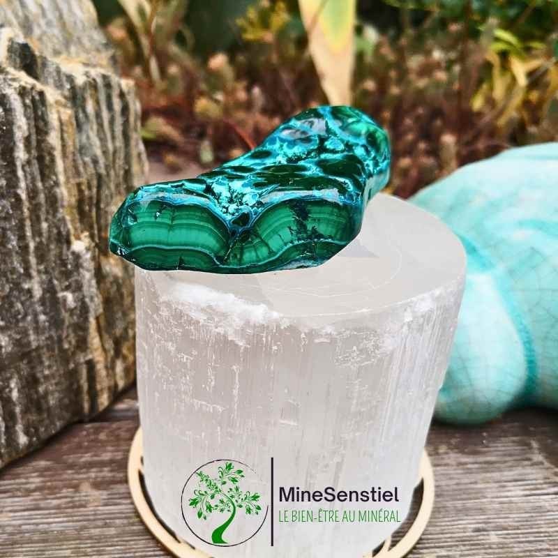 Galet Malacolla - Chrysocolle-malachite