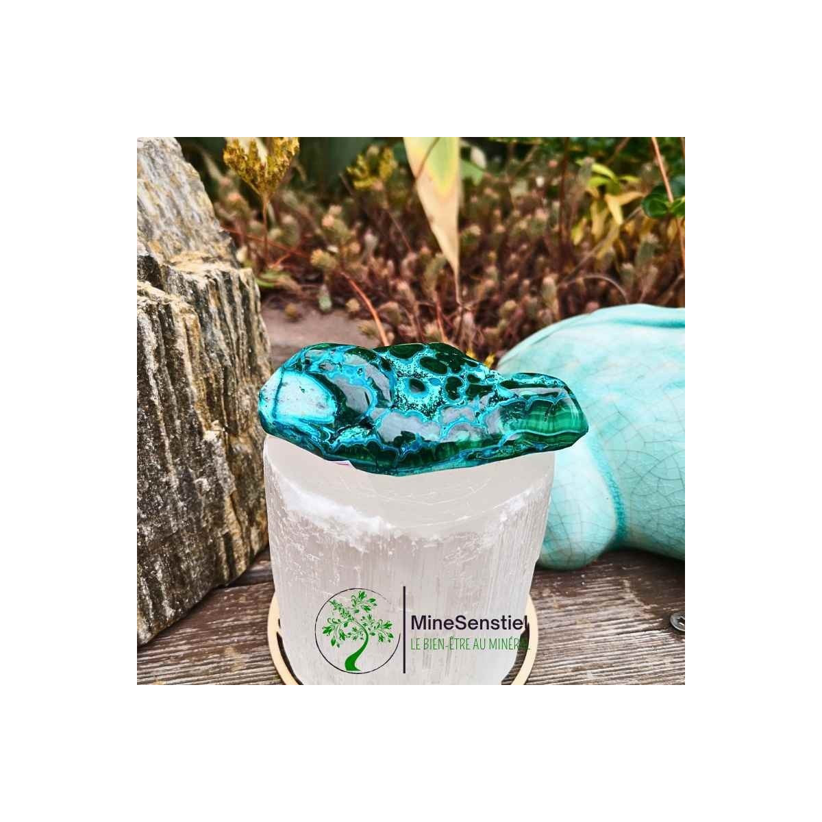 Galet Malacolla - Chrysocolle-malachite