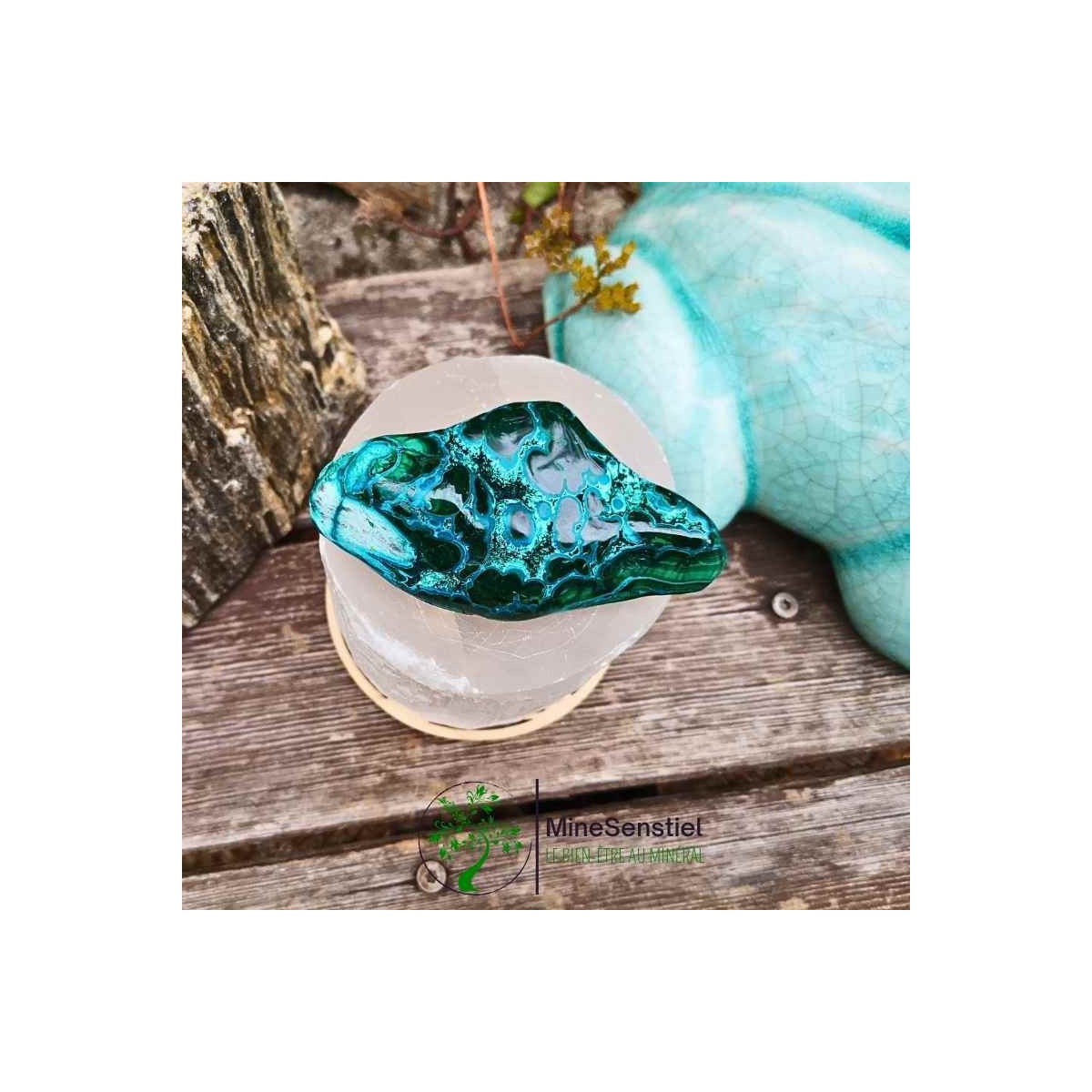 Galet Malacolla - Chrysocolle-malachite