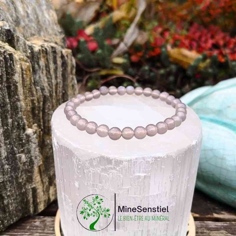 Bracelet agate grise 6mm