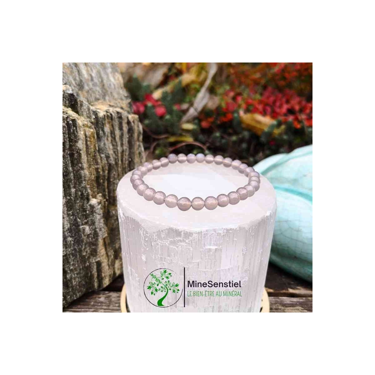 Bracelet agate grise 6mm