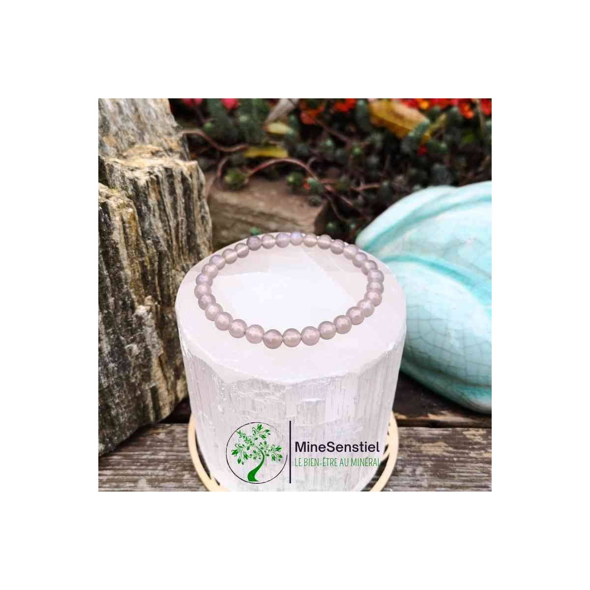 Bracelet agate grise 6mm