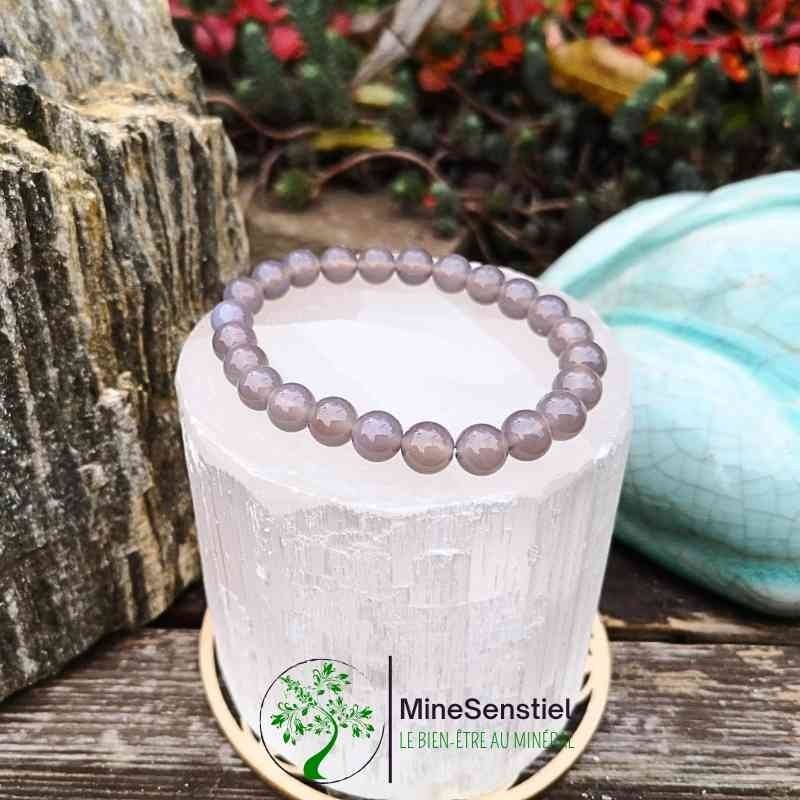Bracelet agate grise 8mm