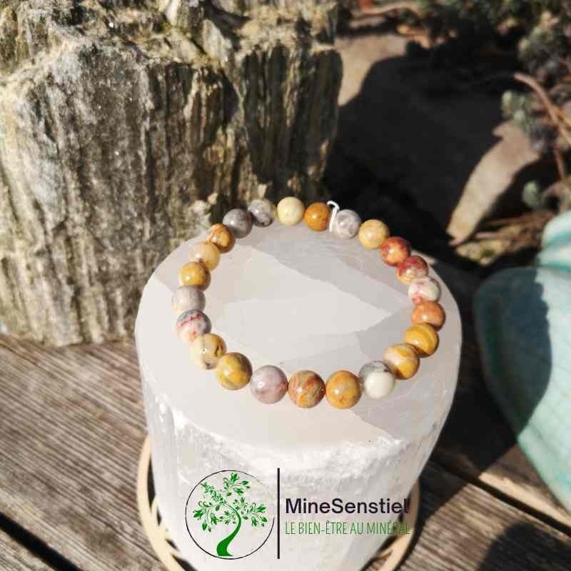 Bracelet agate crazy lace 8mm