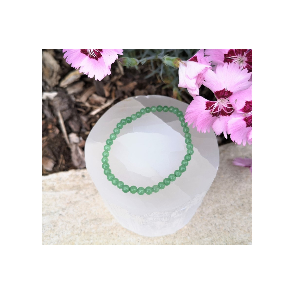 bracelet aventurine verte 4mm
