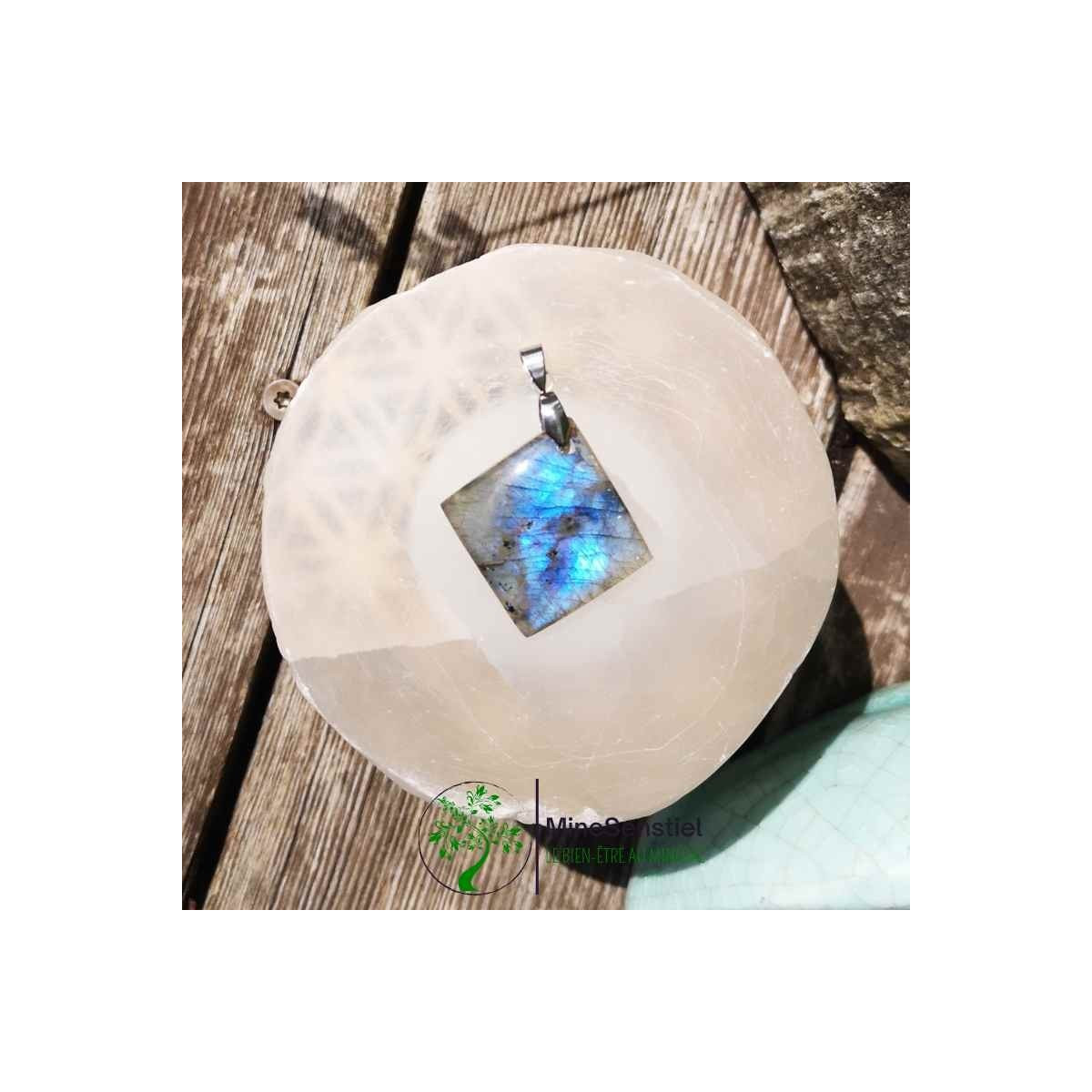 Pendentif labradorite bleue
