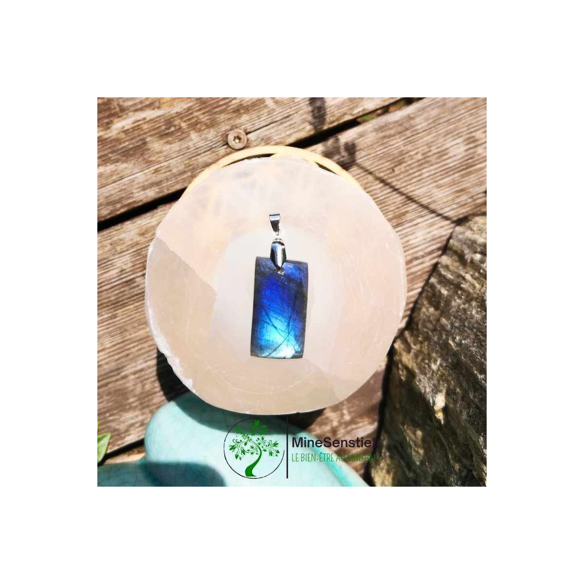 Pendentif labradorite bleue