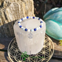Bracelet Gémeaux en Pierres Naturelles – Howlite, aigue marine et lapis lazuli