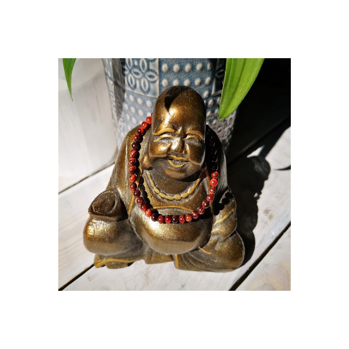 bracelet oeil de taureau 4mm bouddha