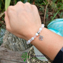 Bracelet Luna Rosa en quartz rose & pierre de lune - arbre de vie