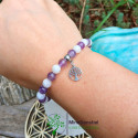 Bracelet Améthyste & Pierre de Lune Blanche