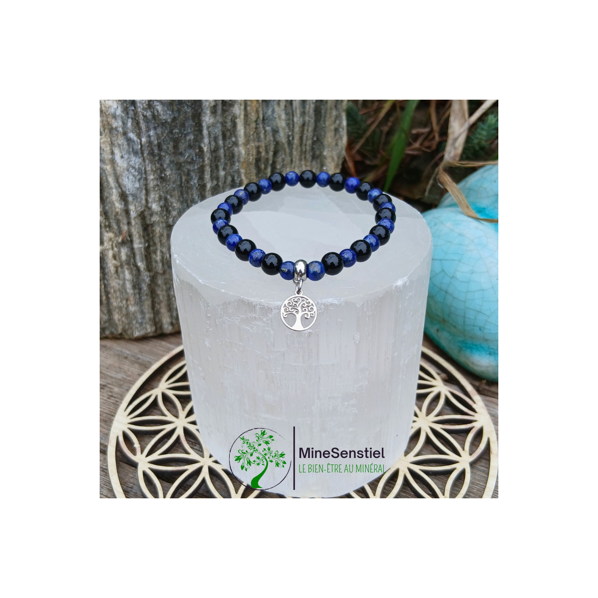 Bracelet Lapis-Lazuli & Obsidienne – Protection & Clarté Mentale