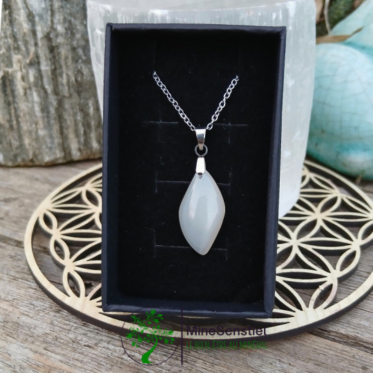 Pendentif Pierre de Lune Blanche | Intuition & Féminité