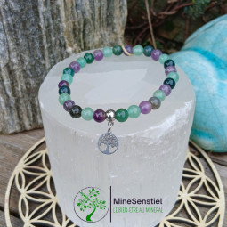 Bracelet Améthyste, Agate Mousse & Aventurine Verte