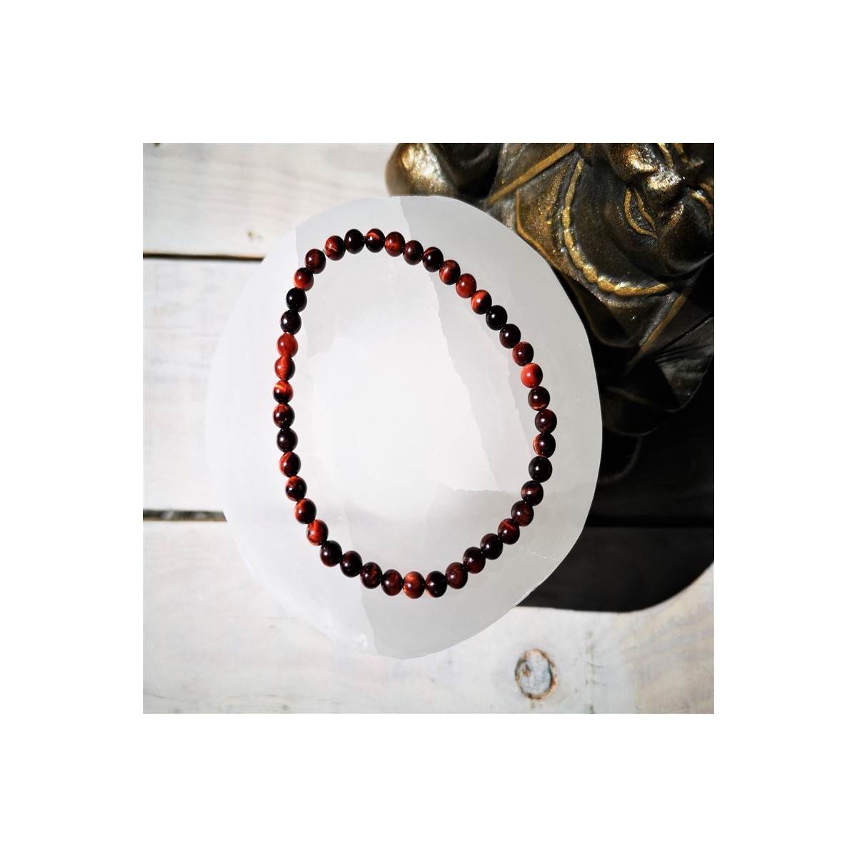 bracelet oeil de taureau 4mm sélénite