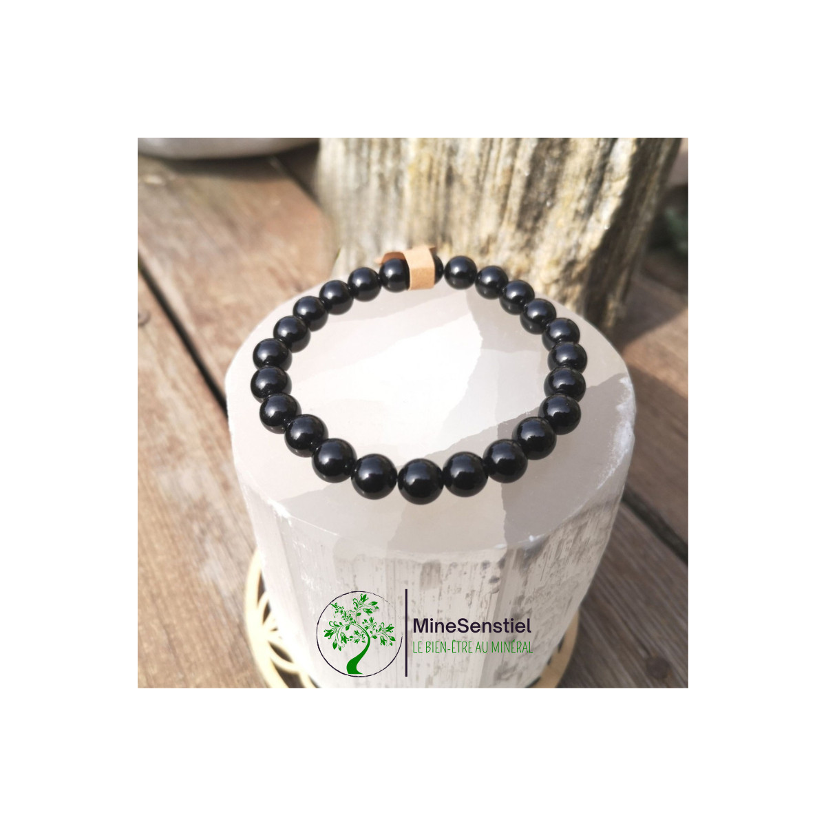 Bracelet pierre protection spinelle noir