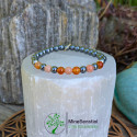 Bracelet chakra sacré en cornaline, pierre de soleil et hématite - vue de face