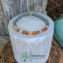Bracelet chakra sacré en cornaline, pierre de soleil et hématite - vue de haut