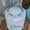 Bracelet chakra cœur en quartz rose, aventurine verte et hématite - vue de haut