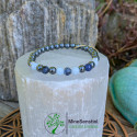 Bracelet chakra gorge en sodalite, aigue-marine et hématite - vue de face