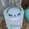 Bracelet chakra gorge en sodalite, aigue-marine et hématite - vue de haut