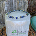 Bracelet chakra 3e œil en lapis-lazuli, cristal de roche et hématite - vue de face