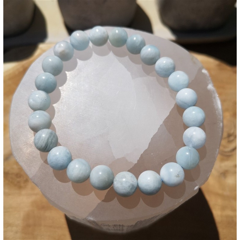 Bracelet aigue marine 7-8mm