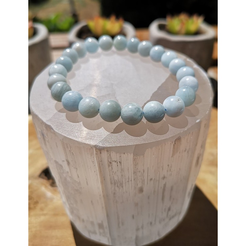 Bracelet aigue marine 7-8mm