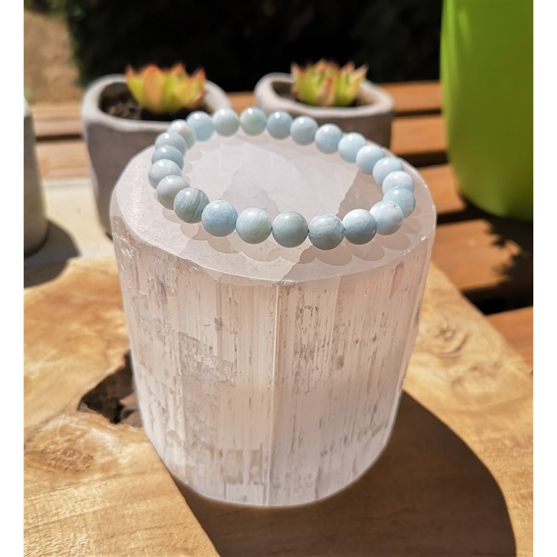 Bracelet aigue marine 7-8mm