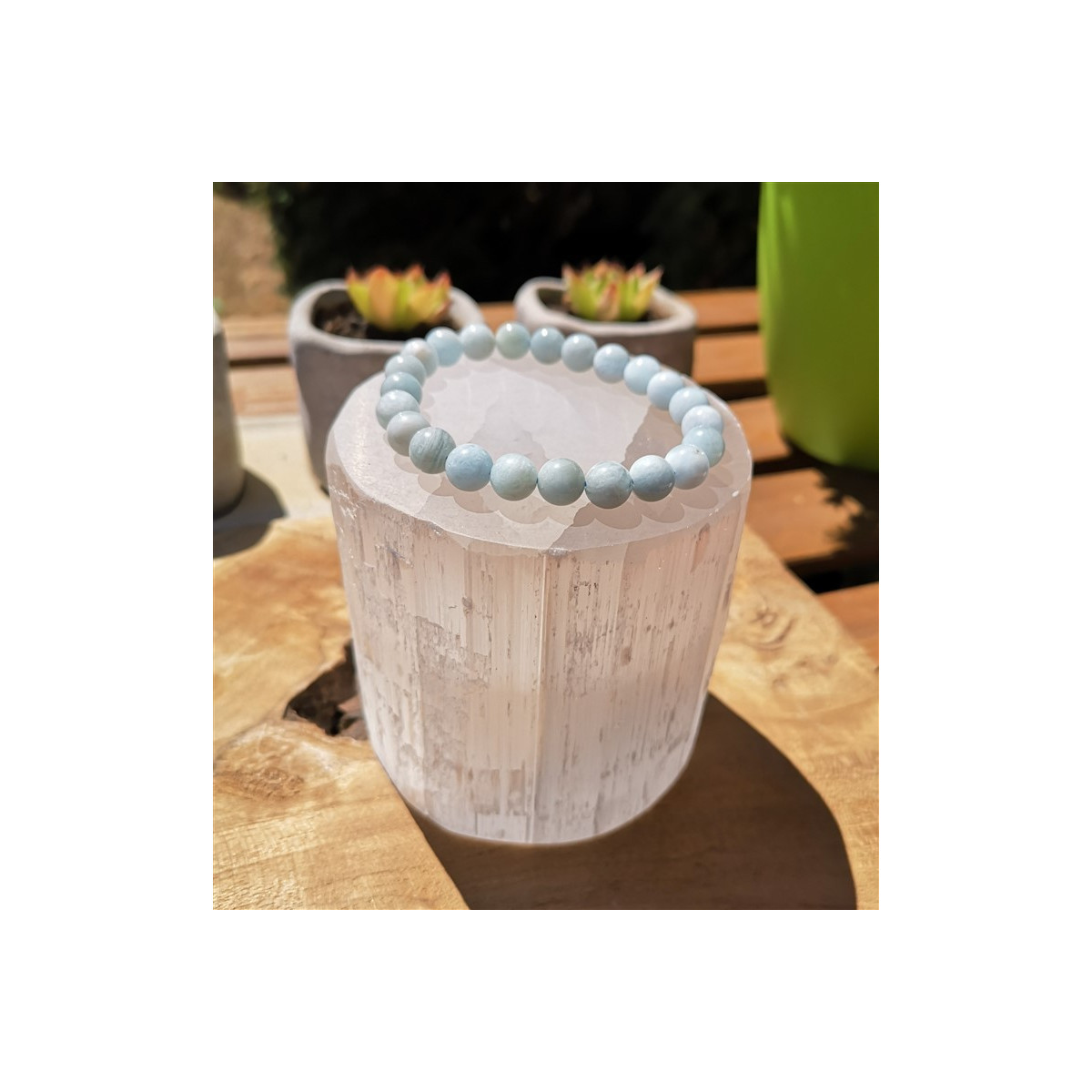 Bracelet aigue marine 7-8mm