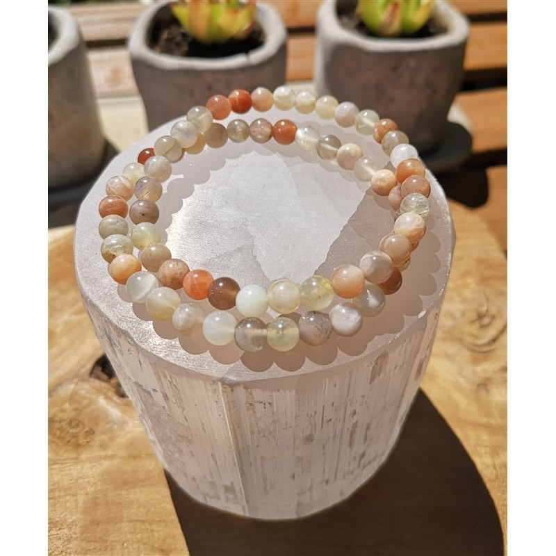 Bracelet pierre de lune 6mm