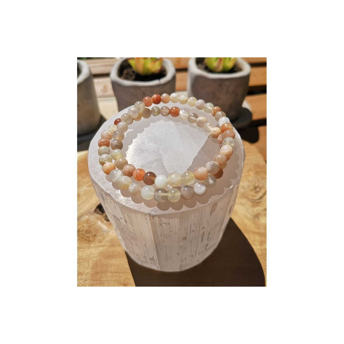 Bracelet pierre de lune 6mm