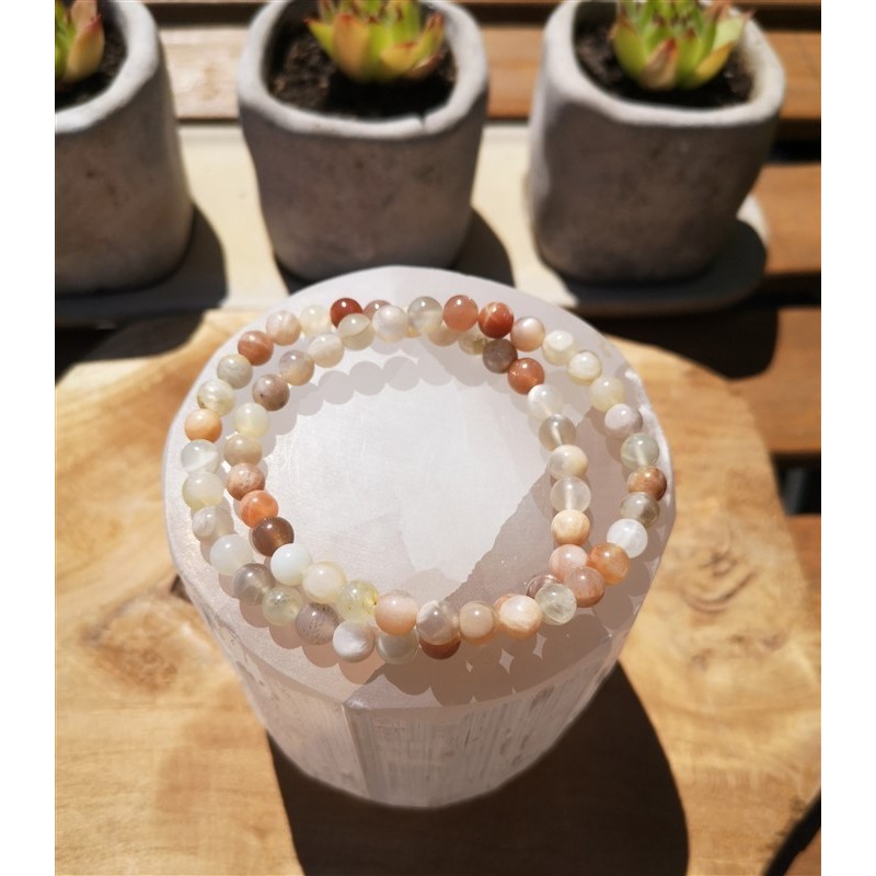 Bracelet pierre de lune 6mm