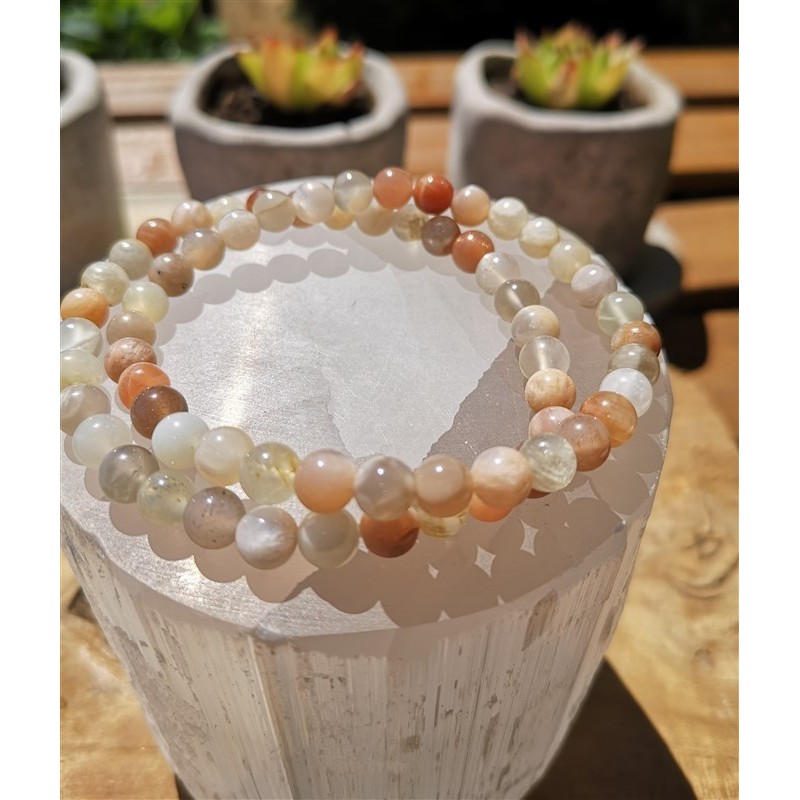 Bracelet pierre de lune 6mm