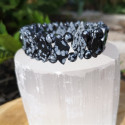 Bracelet obsdienne flocon de neige losange