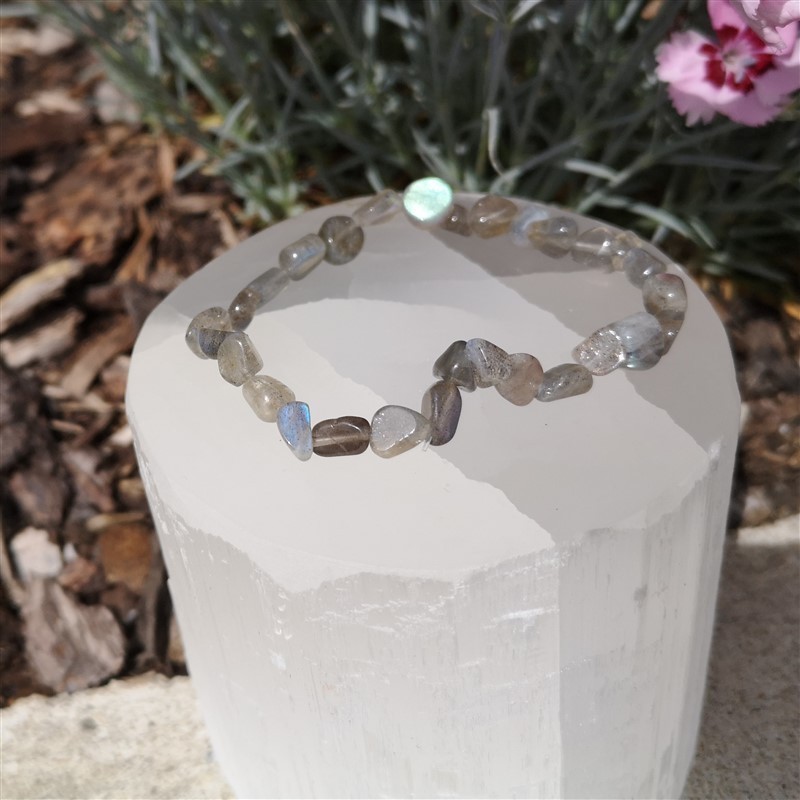 Bracelet labradorite pierre roulée | Minesenstiel