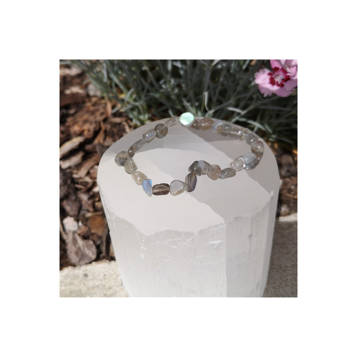 Bracelet labradorite pierre roulée | Minesenstiel