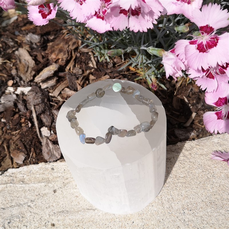 Bracelet labradorite pierre roulée | Minesenstiel