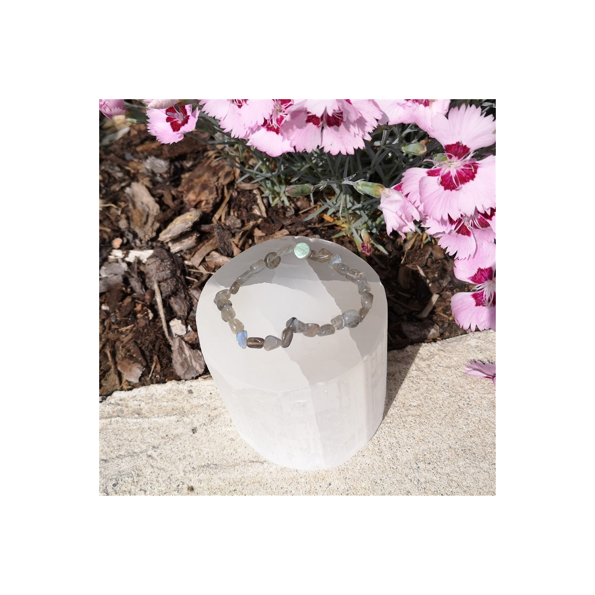 Bracelet labradorite pierre roulée | Minesenstiel