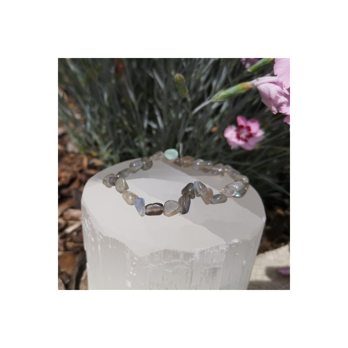 bracelet labradorite pierre roulée