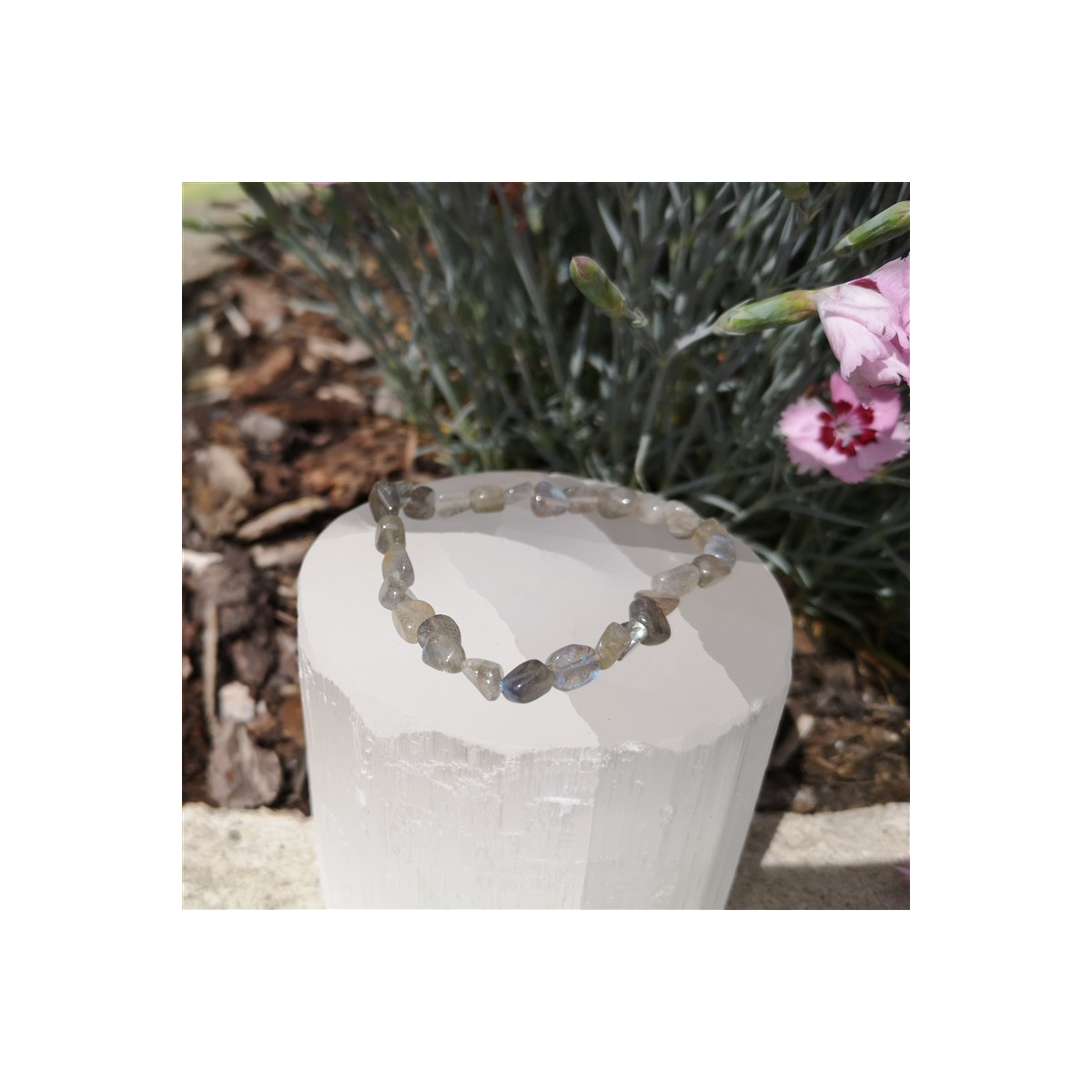 Bracelet labradorite pierre roulée | Minesenstiel