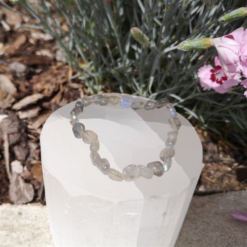Bracelet labradorite pierre roulée | Minesenstiel