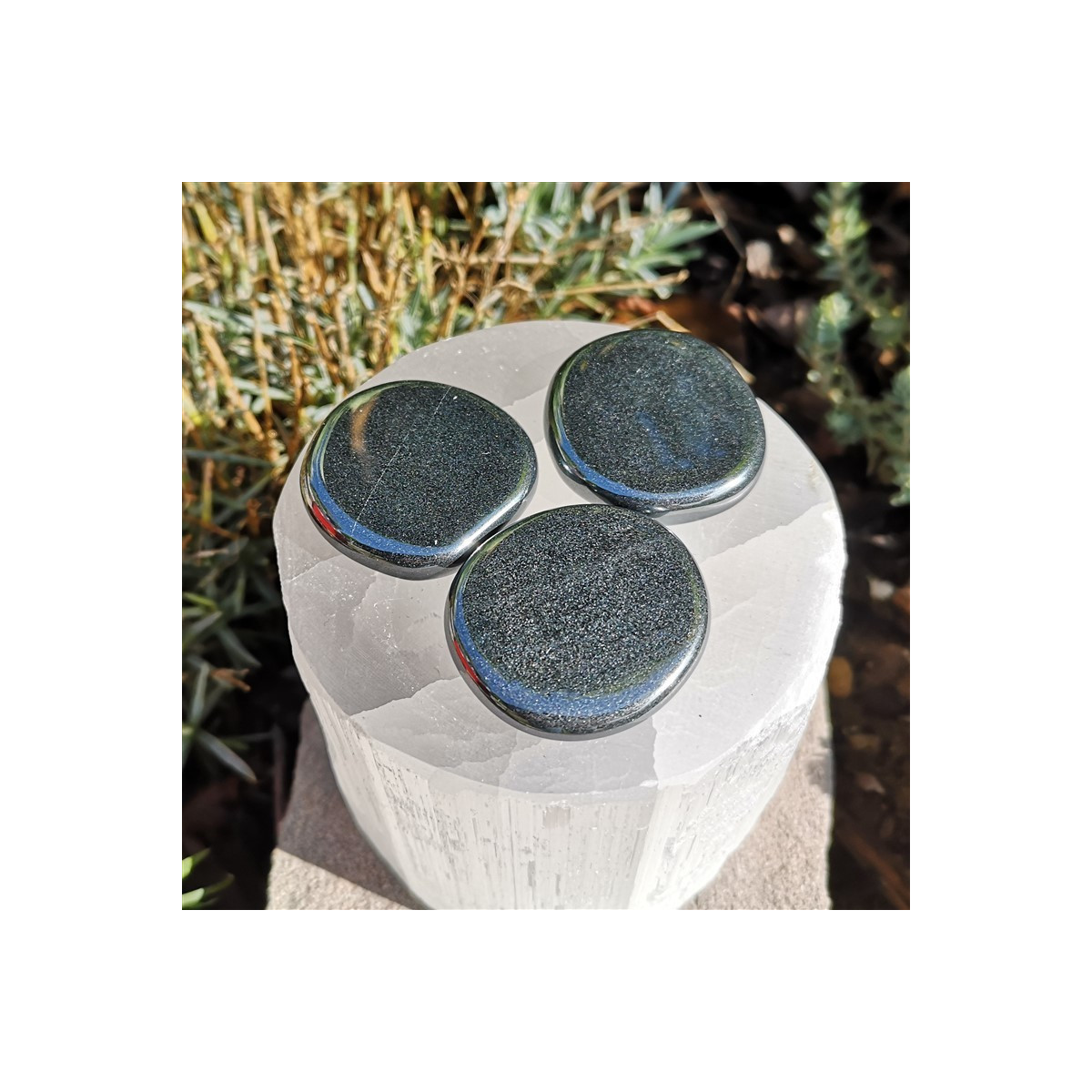 Galet chakra hématite