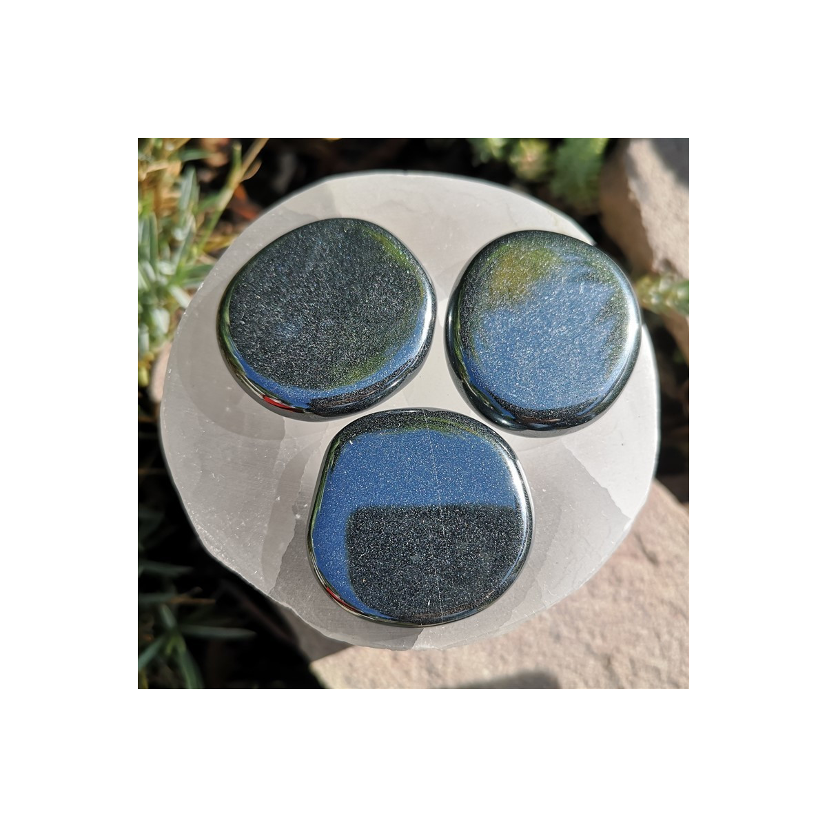 Galet chakra hématite