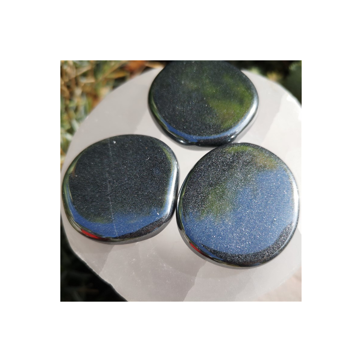 Galet chakra hématite