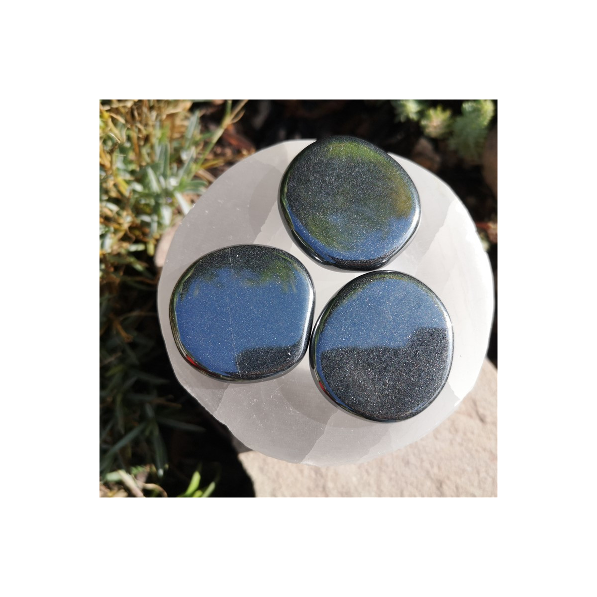 Galet chakra hématite