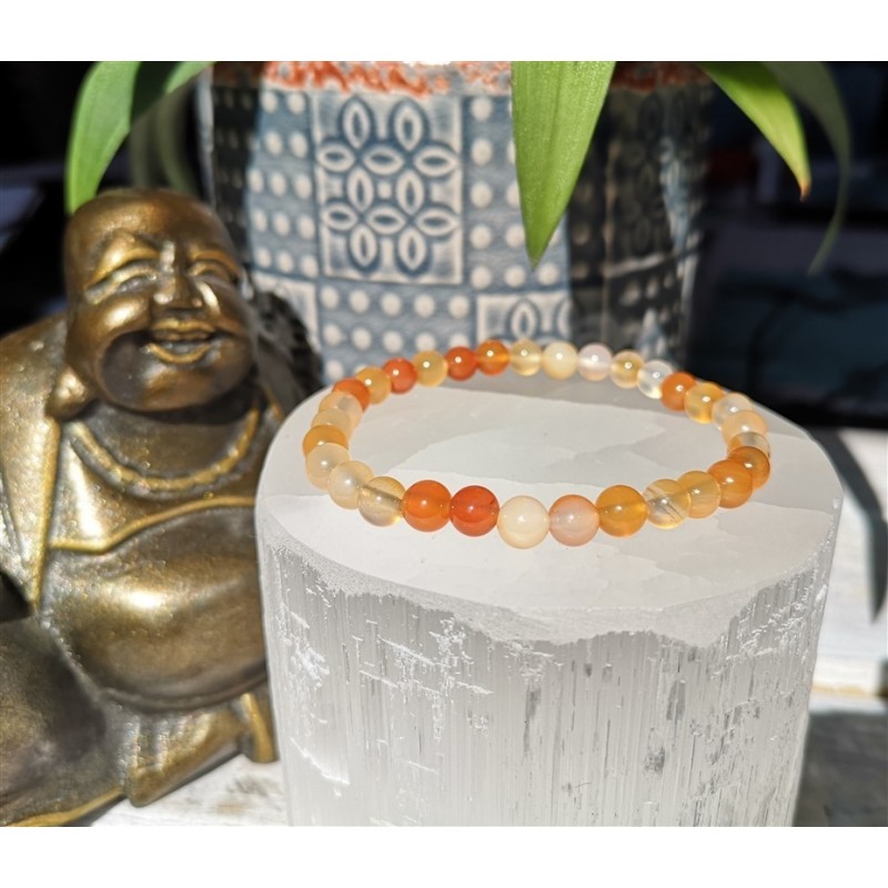 bracelet cornaline 6mm