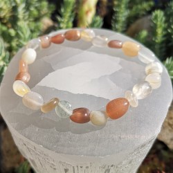 Bracelet pierre de lune pierre roulées | Minesenstiel