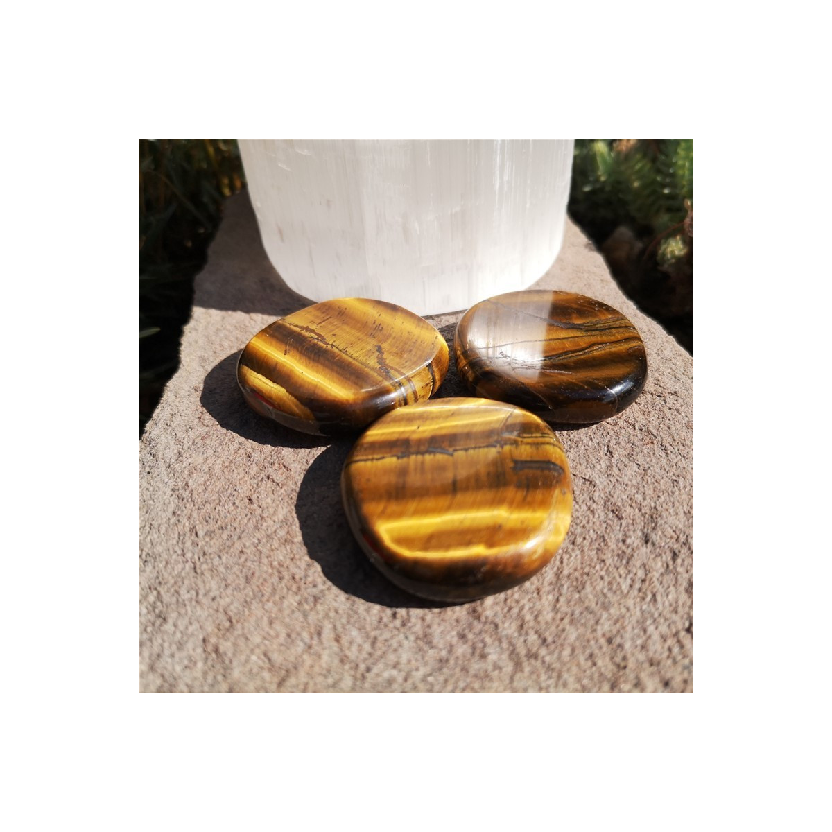 Galet chakra oeil de tigre